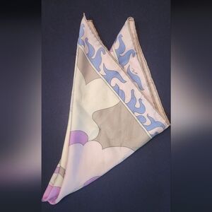 Emilio Pucci Pastel Abstract Silk Scarf.